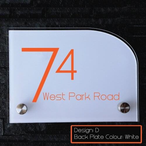 Modern Acrylic House Number Personalized Door Sign Plaque Aluminium Street Name