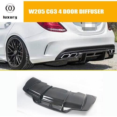 W205 C63 PSM Style Carbon Fiber Rear Bumper Diffuser Spoiler for Benz W205 Original C63 C63s AMG Sedan & Wagon & Coupe 2015 UP