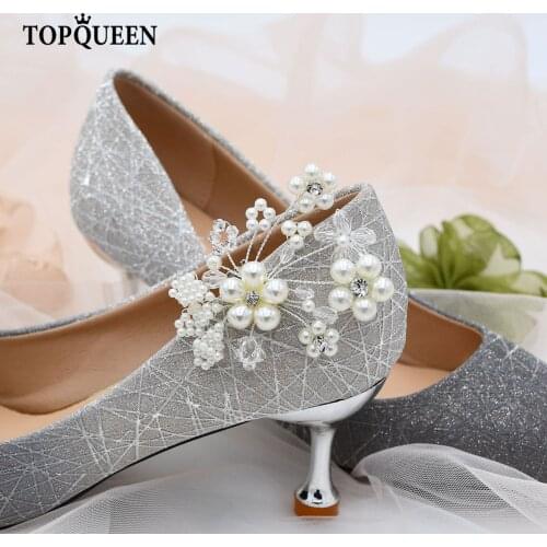 TOPQUEEN- X14 Shoes Accessories Clip Bridal Flowers Sandals Decoration Popular Pear Accessories Party Pumps Detachmen Pinkage