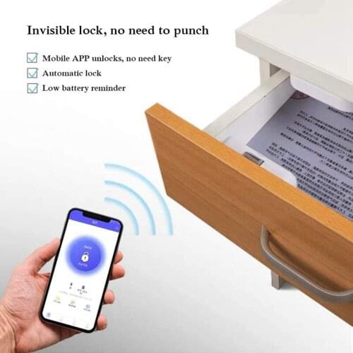 Wifi Smart Lock APP Control Door Lock Invisible Keyless Hidden Electrics WIFI Lock Security Cabinet Lock Phone Control File Lock