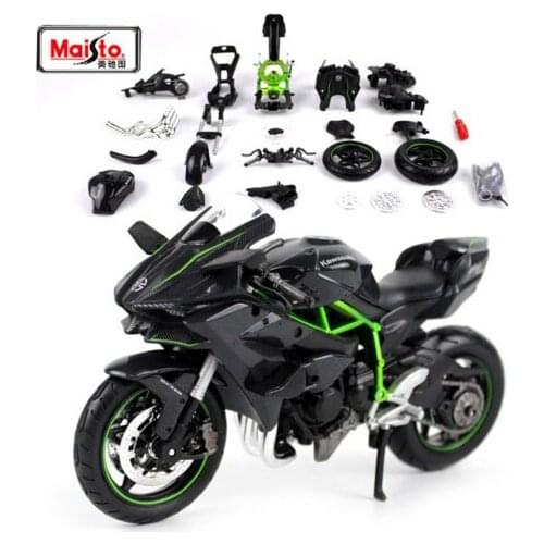 High Quality Maisto 1:12 Kawasaki Ninja H2r H2 R Assemble Diy Motorcycle Bike Model for Kids Toys Gifts Free Shipping New in Box