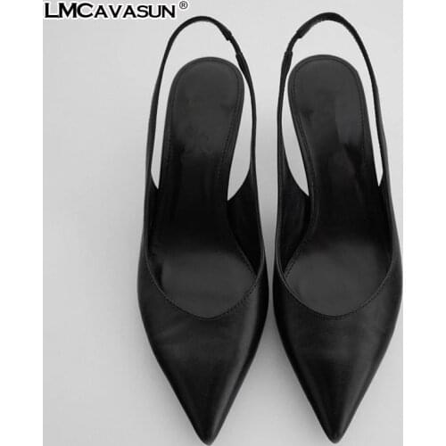 LMCAVASUN women sandals Leather shoes Spring summer sheepskin high heel women wedges shoes for women