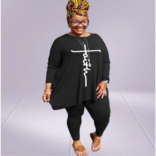 Plus Size Two Piece Set Women Clothing 2021 Crop Top Loog Sleeve Solid Pants Sets Fall Clothes Tracksuit Wholesale Dropshipping