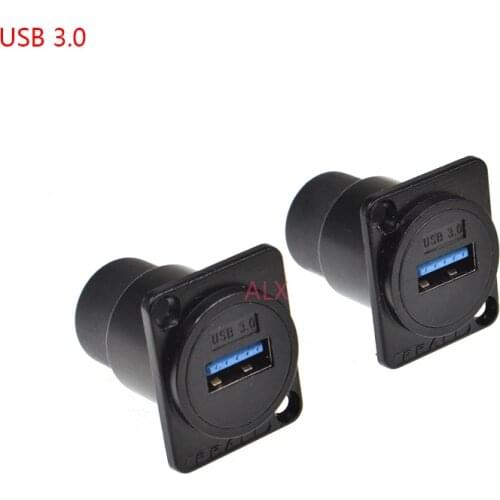 1PCS D type metal usb female socket module panel mounting holder adapter usb 3.0 female to female connector for 86 panel cannon