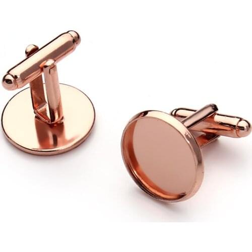 10pcs 12/14/16/18/20mm Round Cufflink Blank Settings Round Blanks Bezel Base for Cabochon Cameo DIY Cufflink Findings