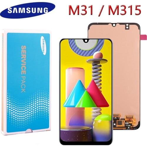 100% Original 6.4'' AMOLED Screen For Samsung Galaxy M31 LCD M315 M315F SM-M315F LCD Display Touch Screen Digitizer Assembly