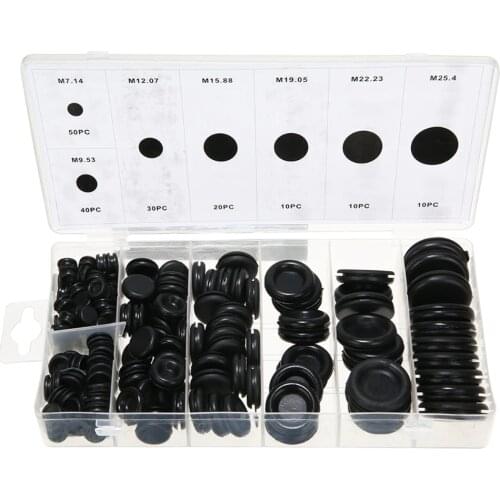 170pcs Rubber Grommet Firewall Hole Plug Assortment Set Car Electrical Wire Gasket Kit Hardware Tools For Valve Pump Water Pipe