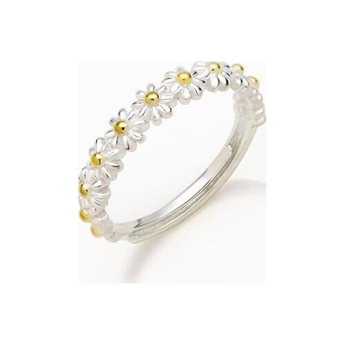 2021 Trendy Fashion Daisy Flower Woman Ring High-quality Plant Series Daily Wear Open Rings Female Gift Wedding Jewelry