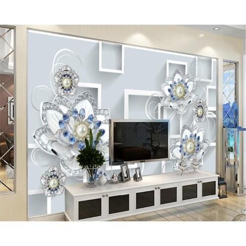 Beibehang Custom Wallpaper Living Room Bedroom Mural 3d 3d Simple Jewelry Diamond Flower TV Wall Background Wall 3d wallpaper