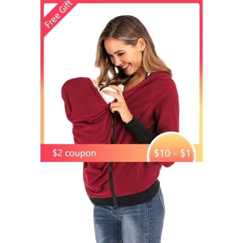 6079# Autumn Winter Warm Maternity Nursing Hoodies Sports Casual Sweatshirts Clothes for Pregnant Women Pregnancy Tops Jackets