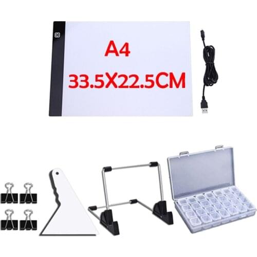 A4 with tool Daimond embroidery 3 Level Dimmable LED Graphic Tablet Writing Diamond Painting Tool Light Box Pads Digital Drawing