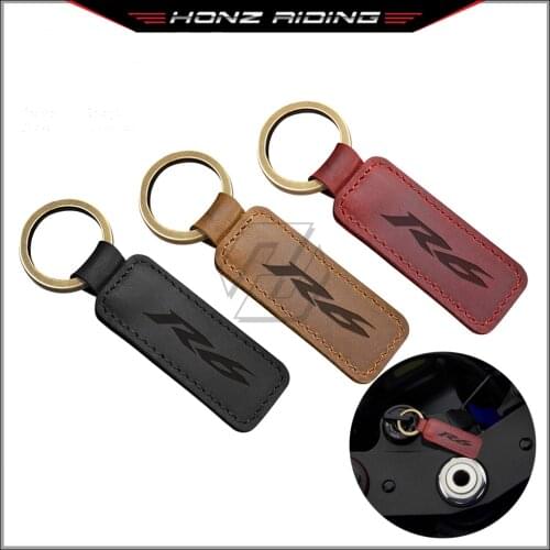 For Yamaha YZF-R6 R6 Models Motorcycle Keychain Cowhide Key Ring