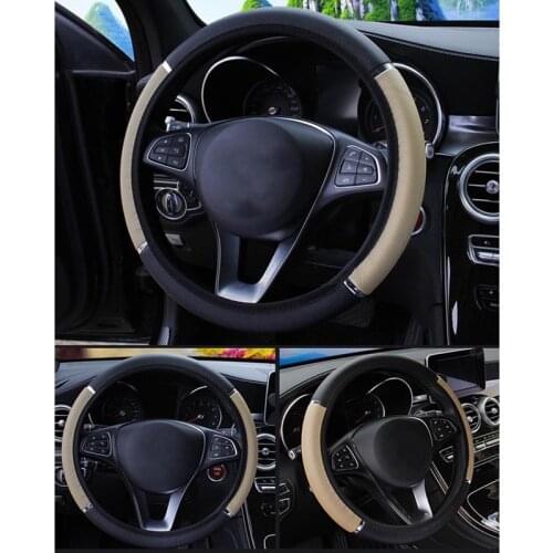 Car Steering Wheel Covers 37-38cm Universal PU Leather Steering-wheel Cover Automobiles Anti-slip Four Seasons Auto Accessories
