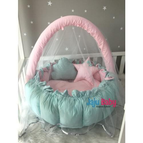 Jaju Baby Pink - Mint Design Luxury Play Mat Babynest Mosquito Net Tulle Toy Apparatus Set, Play Mat, Babynest