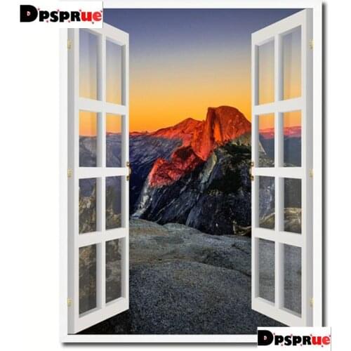 Dpsprue Full Square/Round 5D Diy Diamond Painting Cross Stitch mountain Scenery 3D Embroidery Mosaic Home Decor Gift