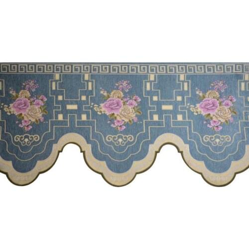 Europe Luxury Embroidered Curtain Valance For Living And Bedroom Blackout Window Treatment Drapes Grosgrain Swags Curtain