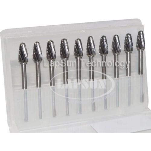 F6 10pc/set 1/8" Stem 3mm Tungsten Steel Roller Blade Burr Rotary Cutter file Sphere Ball Point Set CNC Engraving CED Tool 6mm