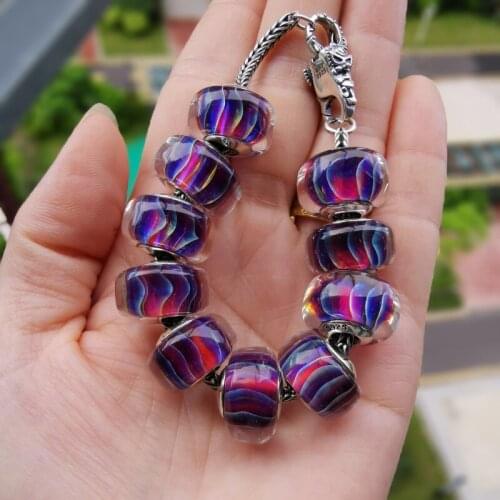 Purple Beads Imported Material Fish Scale Charm Beads Original Beads Fit Original Bracelet Jewelry Beads for Jewelry Making
