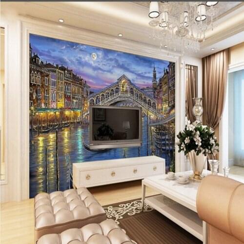 Dropship Custom Photo Wallpaper 3D Wallpaper Venice Impression Landscape Painting Background Wall Lobby Wallpaper Custom Mural