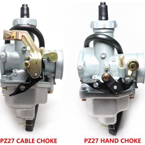 Carb manual cable choke carburetor PZ27 for 50cc-250CC mud pit bike ATV Quad Go Karting SUNL