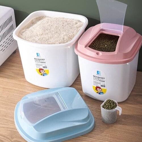 Kitchen Container 5KG 10KG Bucket Nano Insect-Proof Moisture-Proof Rice Box Grain Sealed Jar Home Storage Pet Dog Food Store Box