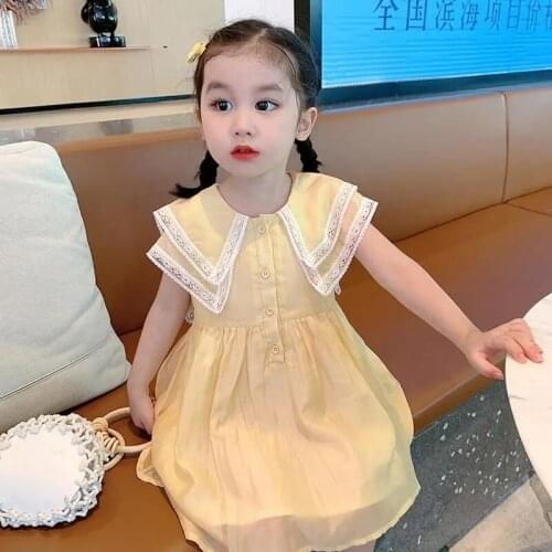 Girls Summer Dresses Childrens 2021 Summer New Kids Dresses for Girls Baby College Style Vest Dress Childrens Princess Dresses