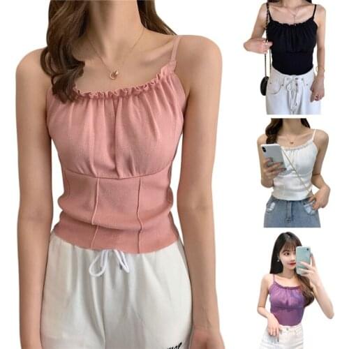Fashion Women Summer Slim Camis Multicolor Sexy Tank Top High Street Elegant Female Sleeveless Sling Camisole