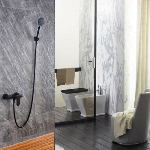 Bathroom Stainless Steel Shower Set Wall Mounted Bathtub Shower Faucet Shower Head Water Saving Handheld Shower Head Tap Valve