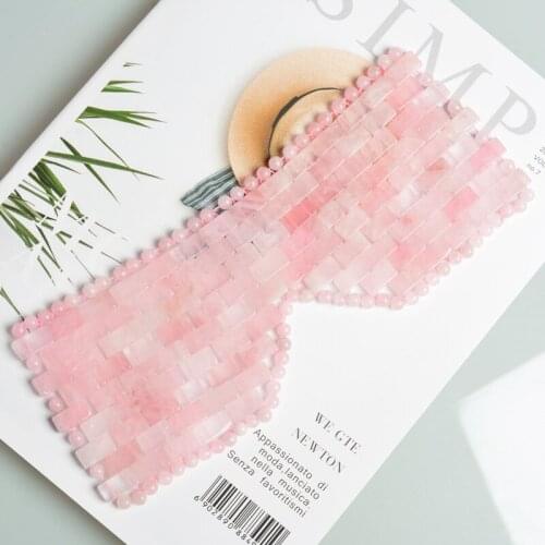 New design rose quartz natural Jade Mask Eye Mask pearl Stone Face Massage Help sleep Wrinkle Remove eye wrinkles Jade Eye Mask