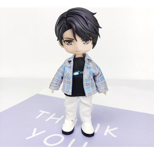 Ob11 baby plaid shirt coat Molly doll mini dress GSC 1/12 BJD doll clothes doll accessories