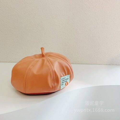 2021 Autumn Women PU Leather Octagonal Caps Newsboy Cap Vintage Bonnet Beret Style Retro Leather Hat Cowboy