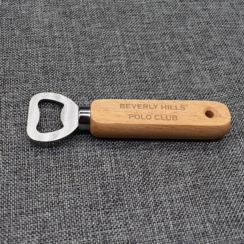 Custom Logo Engraved Advertising Beer Bottle Opener Personalized Wood Handle Bottle Opener Kitchen Bar Opening Tool 20pcs