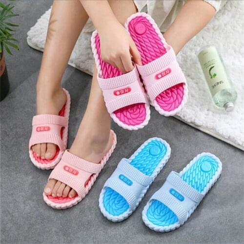 Couple Floor Slippers Men And Women Household Bathroom Sandals Ladies Home Plastic Flip Flops Female Fashion Shoes Large Size 45
