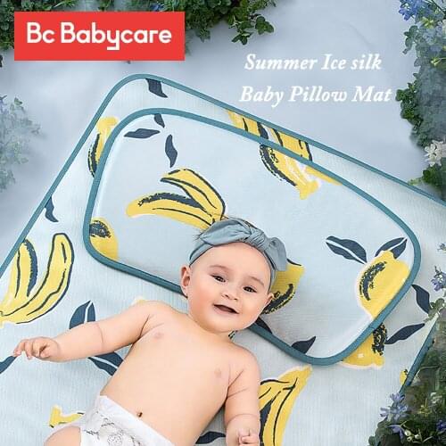 BC Babycare Ice silk Baby Pillow Summer Animal Adjustable Antibacterial Anti-mite Newborn Toddler Cooling Sleeping Pillow Mat