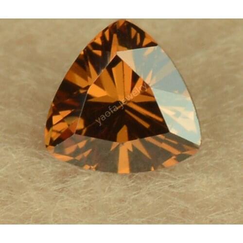 Sale 5A 3x3~12x12mm Deep Coffee Synthetic Cubic Zirconia Gems Triangle Trillion Shape Cut Loose Brown Color CZ Stone For DIY