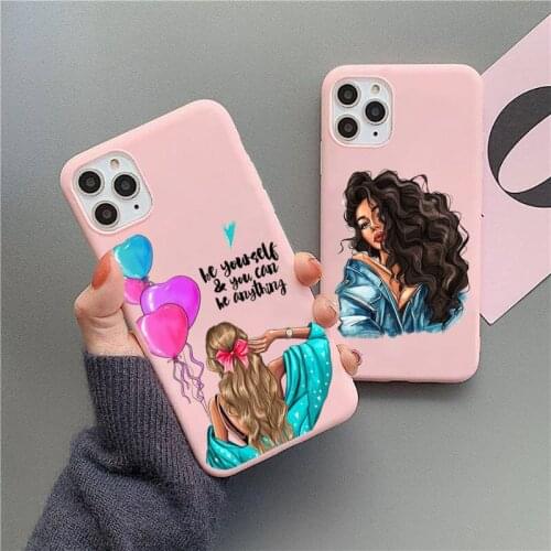 Christmas Princess Girl Female Phone Case Candy Color for iPhone 6 6S 7 8 11 12 XS X SE 2020 XR mini pro Plus MAX mobile bags