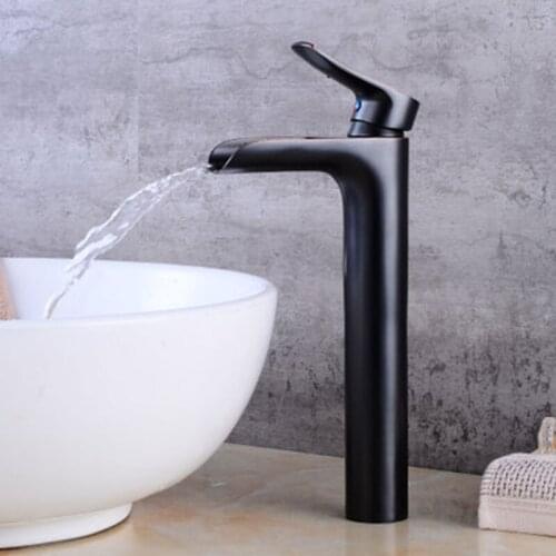 Basin Faucets Single Handle Black/Chrome Brass Faucet Hot and Cold Sink Faucet Mixer Taps Bathroom Faucet Lavatory Mixer
