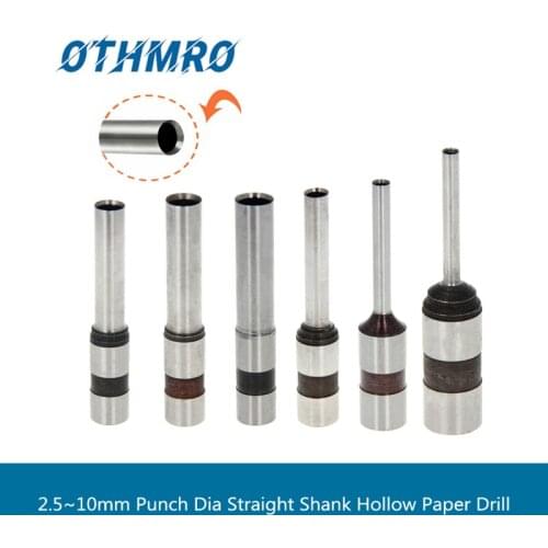 11mm Dia Straight Shank Hollow Paper Drill Bit Punching Machine High Carbon Steel 2.5~10mm Punch Dia for Card Hangtag Drilling