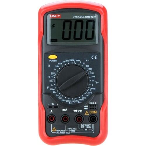 UNI-T UT52 Precise LCD Backlight DMM Digital Multimeters w/ Capacitance Test Ammeter Multitester LCR Meter Multimetro