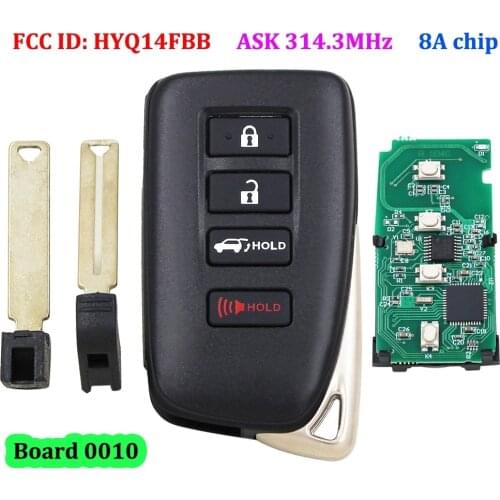 KEYECU Replacement 4Button SMART KEY PROXIMITY Remote Fob for Lexus RX350 RX450h 2016-2020 HYQ14FBB - G Board 231451-0010