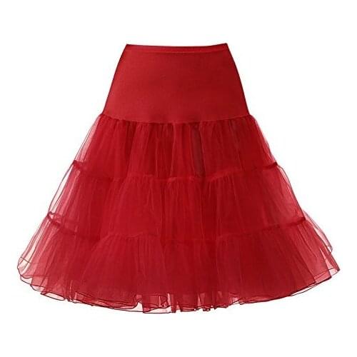 Womens 1950s Vintage Petticoat Skirts Cheap Crinoline Underskirt Knee Length