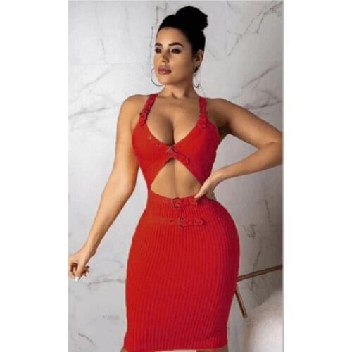 High Quality New Rayon Bandage Dress Women Vestidos 2020 Sexy Wine V Neck Bodycon Club Dress Midi Celebrity Party Dress