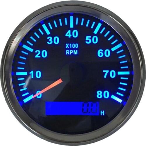 1pc 85mm 0-8000RPM Tachometers Modification Instrument Device Auto Rev Counters 9-32vdc Revolution Meters with Blue Backlight