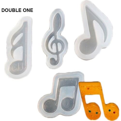 Double One DIY Musical Silicone Mold Jewerly Wedding Decoration Tools for Jewelry Beads Pendant Making 4pcs/set White