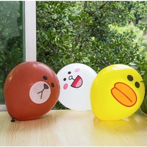3pcs Factory Wholesale 12inch Popular Cartoon Balloon Rabbit Bunny Bear Yellow Duck Children Toy Small Gift Balloon