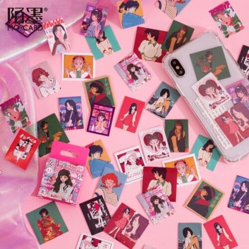 46 Pcs/box Kawaii Girl Magazine Decorative Stationery Mini Stickers Set Scrapbooking DIY Diary Album Journal Stick Lable