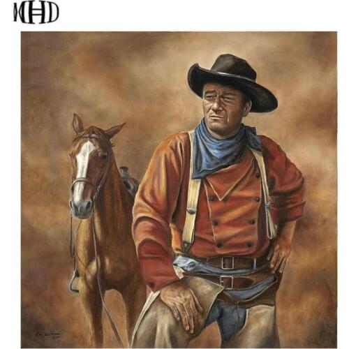5D Full Square & Round DIY Diamond Painting Western Cowboy Horse Crystal 3D Diamond Embroidery Mosaic Diamond Cross Stitch Horse