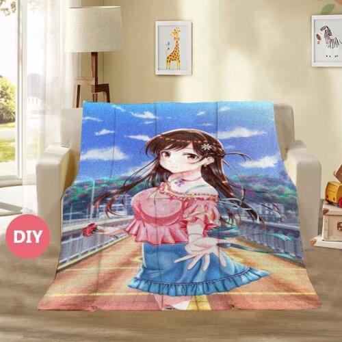Anime Rent A Girlfriend Mizuhara Chizuru Bath Towel Blanket DIY Sarashina Ruka Plush Throw Warm Flannel Blanket Home Textiles
