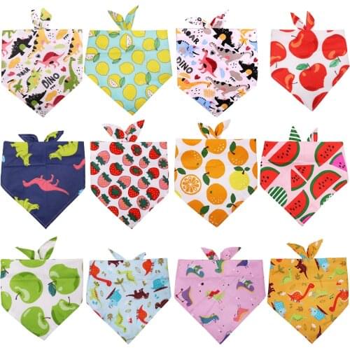 60pcs Cotton Pet Bandanas Fruit Style Small Dog Bandana Scarf Summer Pet Supplies Dog Products Dogs Cats Bandanas Bibs