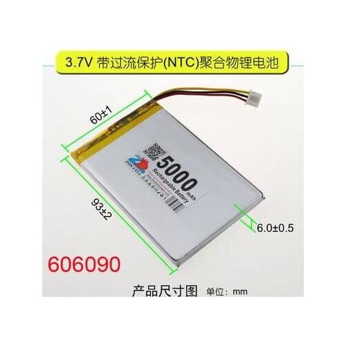 Free shipping 3.7v 606090 5000mAh polymer lithium battery li-ion rechargeable battery Rechargeable batteries